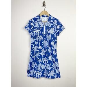 J McLaughlin Blue Royal Palm Catalina Cloth Athleisure Sonnet Dress Womens M